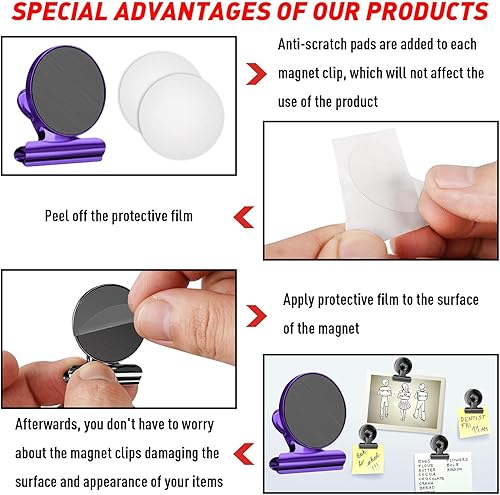 Vista 61 de FINDMAG Paquete de 12 clips magnéticos para colgar fotos y mostrar fotos, ideal para refrigerador, exhibición de fotos de graduación y soportes