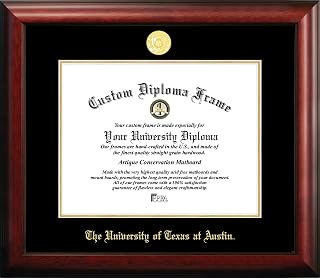 Campus Images University of Texas at Austin Diploma Frame, 11 x 14 Satin Mahogany with Medallion – Black & Gold