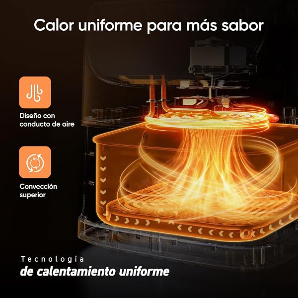 Cosori Freidora de Aire 5,7L Interior Metálico Real, Air Fryer Diseño Antióxido, Tecnología Calefacción Uniforme, 40 Recetas, Reducción de Grasas para una Vida Saludable, Eficiencia Energética, 1700W - 3