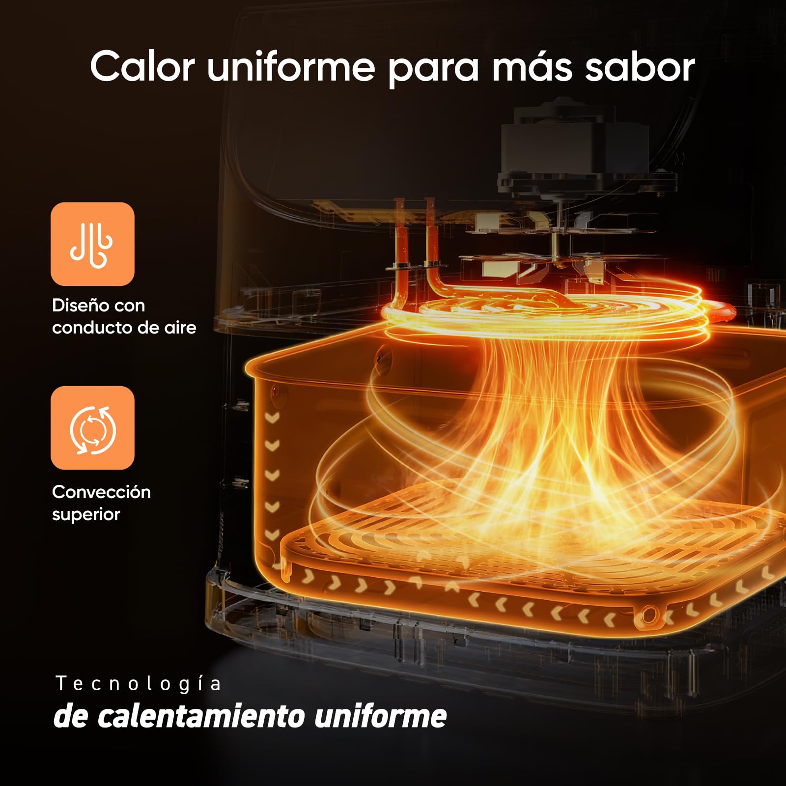 Cosori Freidora de Aire 5,7L Interior Metálico Real, Air Fryer Diseño Antióxido, Tecnología Calefacción Uniforme, 40 Recetas, Reducción de Grasas para una Vida Saludable, Eficiencia Energética, 1700W - 3