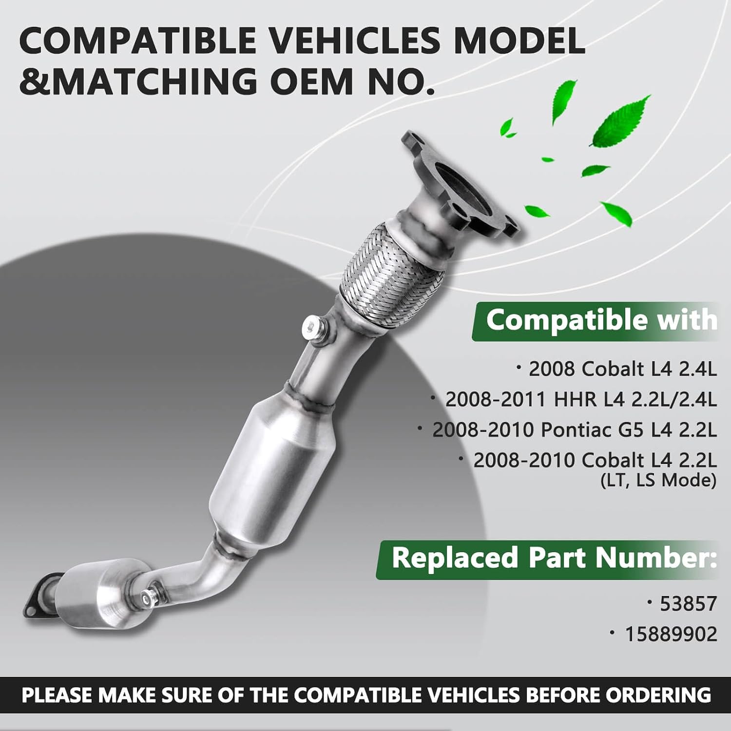 Rear Catalytic Converter Compatible with 2008 2009 2010 2011 Chevy HHR 2.2L 2.4L, 2008-2010 Pontiac G5 Cobalt L4 2.2L, 2008 Cobalt L4 2.4L, Direct-fit(EPA Compliant)