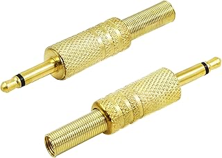 PNGKNYOCN Replacement TS Male Plug 2 Pole 3.5mm w/Spring Coax Cable Audio Solder Type DIY Adapter for Repair Headphones Headset(2-Pack)