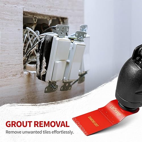 Miniatura 5 de Litorange 6 cuchillas oscilantes de diamante, multiherramienta oscilante, hojas de sierra de diamante para extracción de lechada, corte al ras y