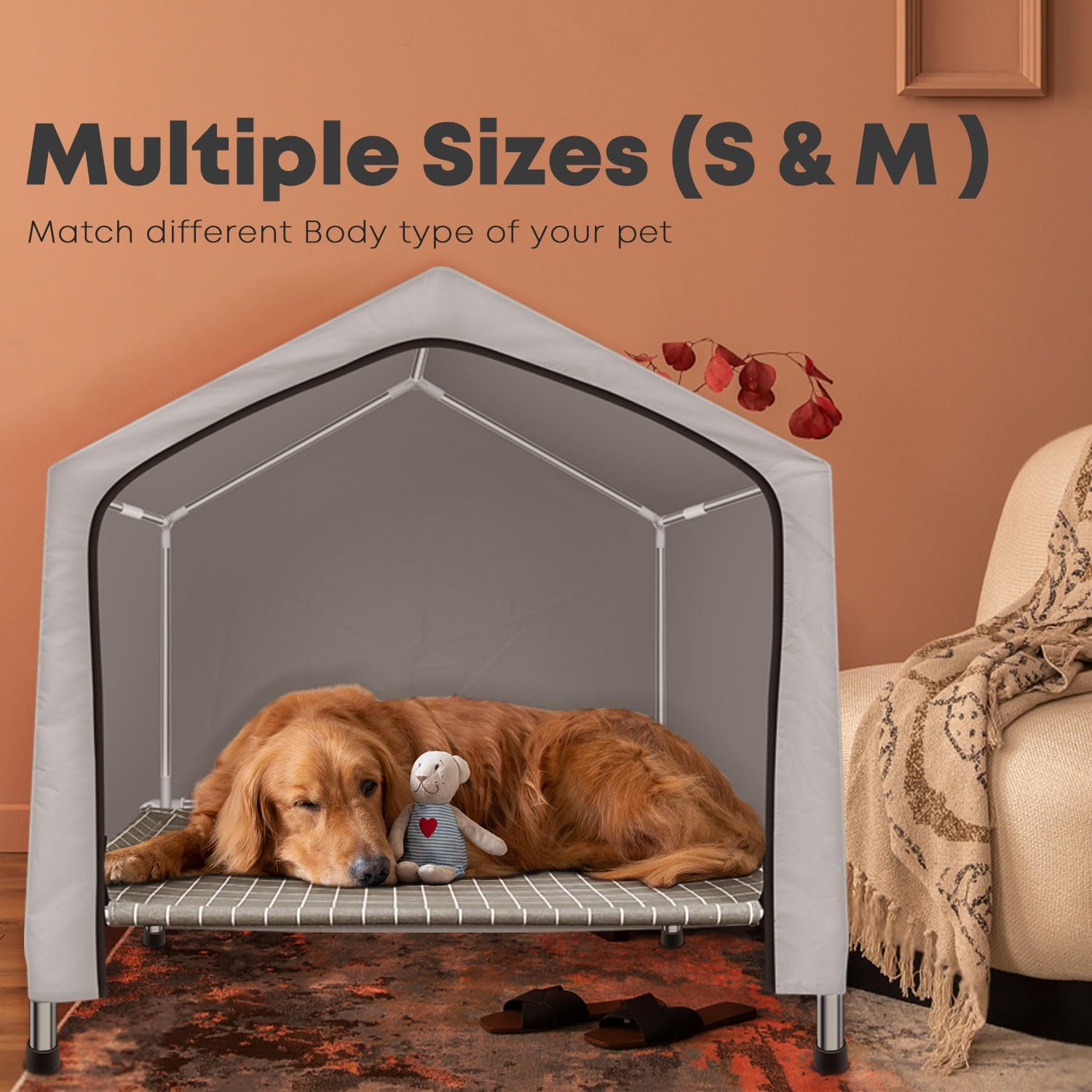 review Indoor Cat House,Warm & Airy Cat Bed,Anti-Scratch/Chew Proof Dog House,for Medium Cats Dogs