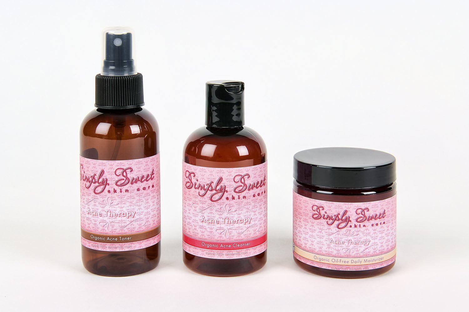 ACNE THERAPY KIT (4oz SET) Facial Cleanser Toner Moisturizer Blemish Skin Care Oily Clogged Pores Blackheads Pimples