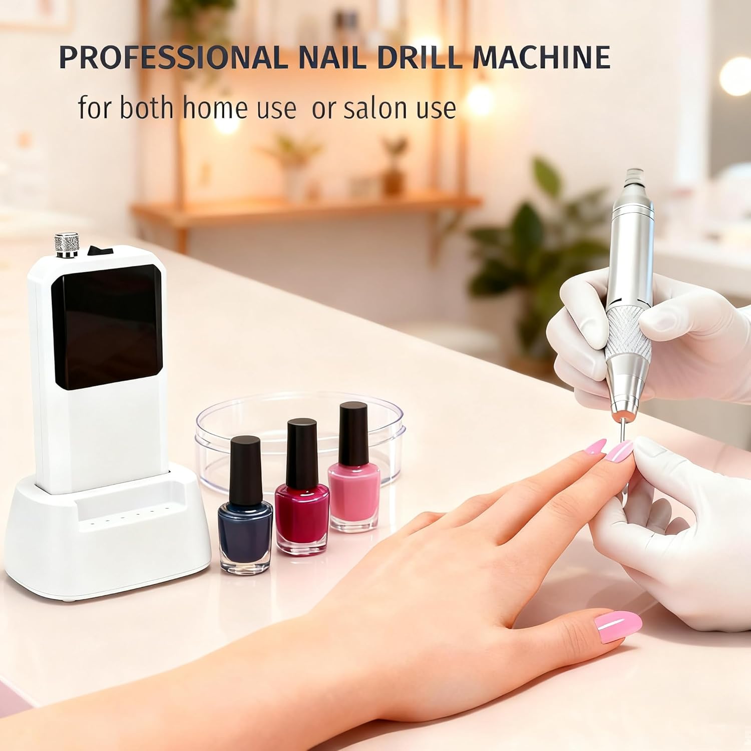 Electric Nail Drill,Professional Nail Drill 35000 RPM - Cordless Electric Nail File ,Portable Nail Efile for Acrylic Gel Nails, Manicure Pedicure Polishing Shape Tools for Salon Home Use