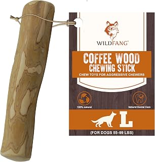 Wildfang® Coffee Wood Dog Chew, Large - Tough Chew Toys for Aggressive Chewers, Dog Teething Toys for Puppies, Training for Chewing Muscles, Coffee Tree Sticks for Large Dogs (55-99 lbs)