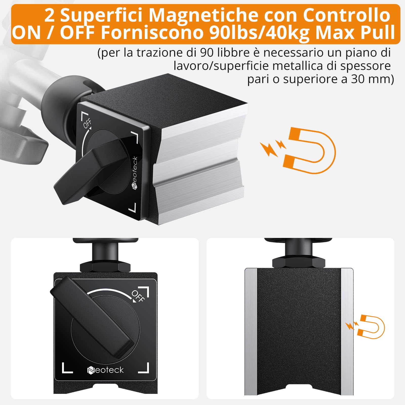 Neoteck Indicatore Digitale a Quadrante 0~0,8 mm con Supporto Magnetico Comparatore a Leva con Sonda Rotazione di 270° Indicatore di Prova a Quadrante per Laboratori di Meccanica Industriale