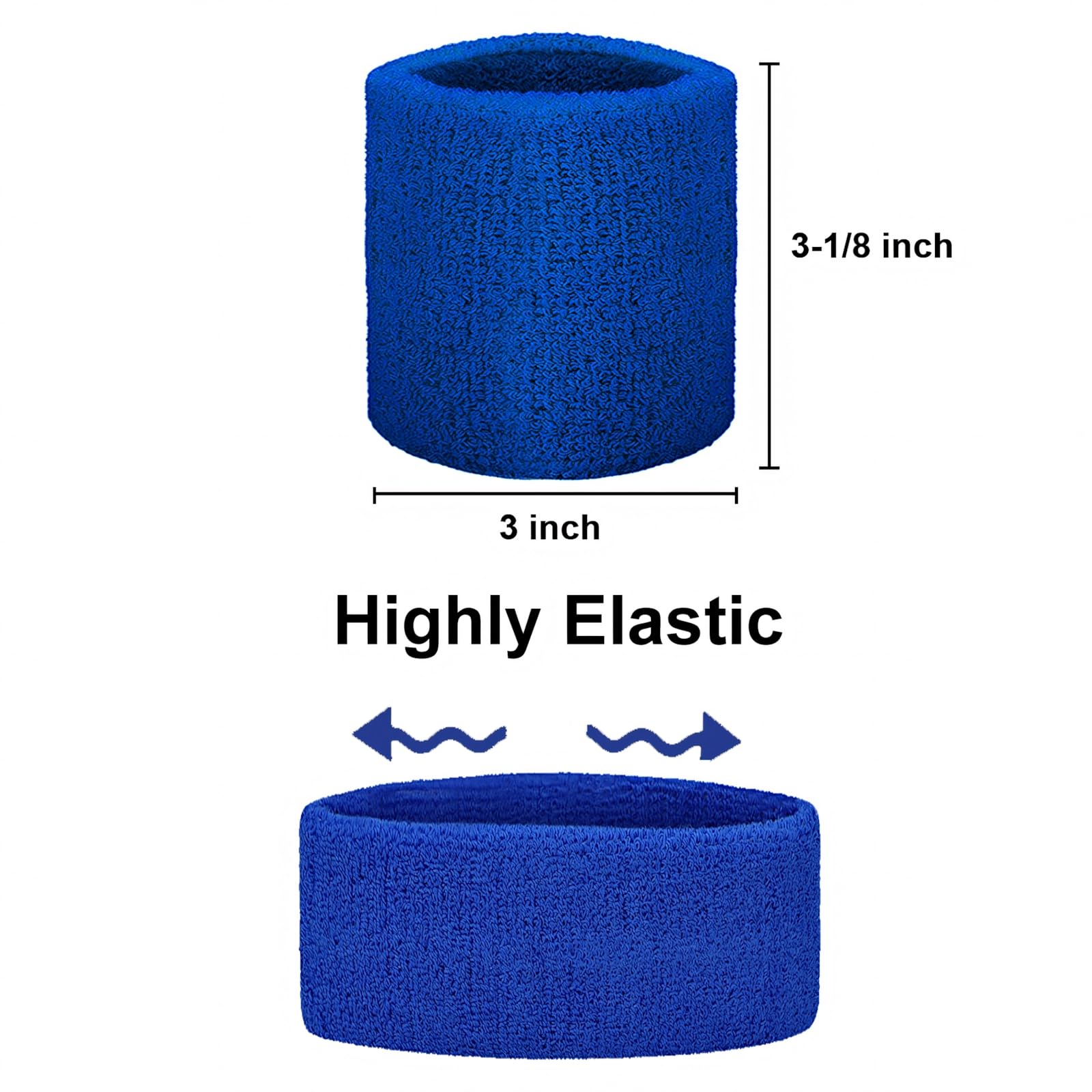 GOGO 100 sztuk sportowych opasek na nadgarstek frotte opaski dresowe 7 cm