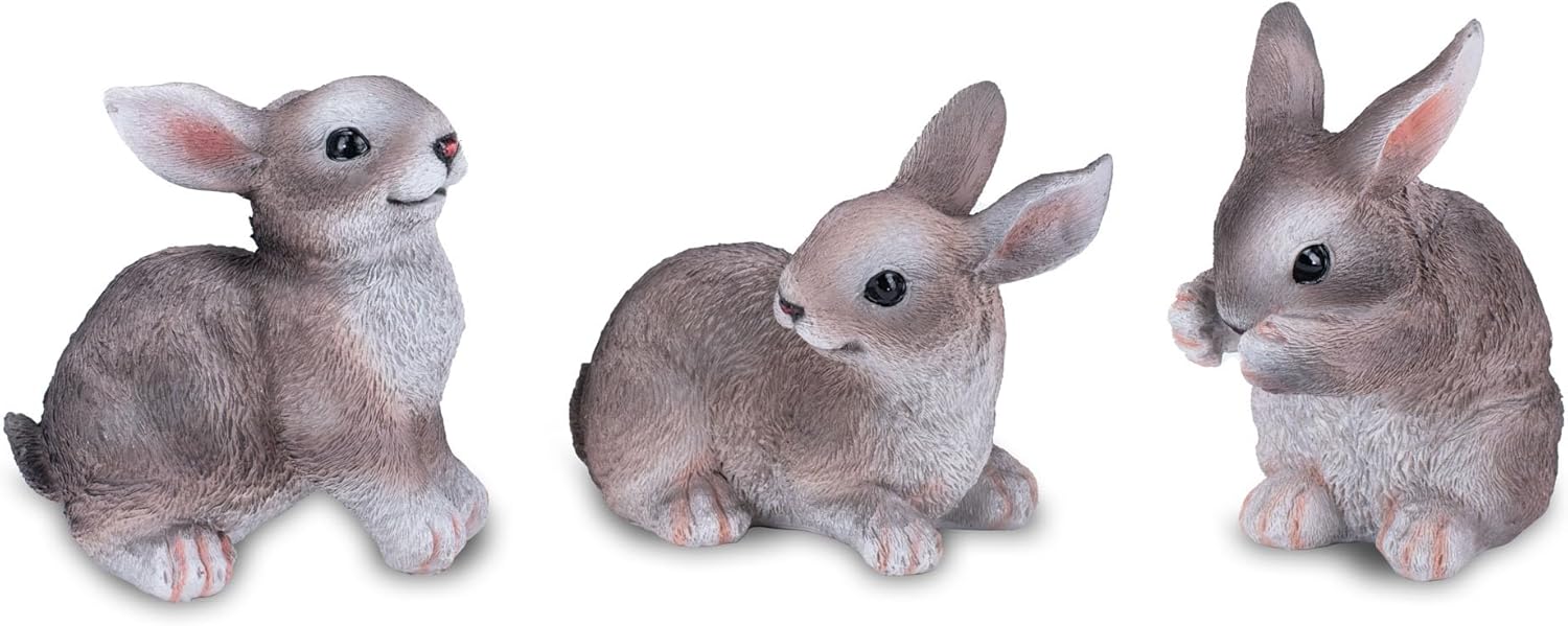Amazon.com: MayRich Company 53513 Bunny Rabbit Grey 5 x 4 Inches Resin ...