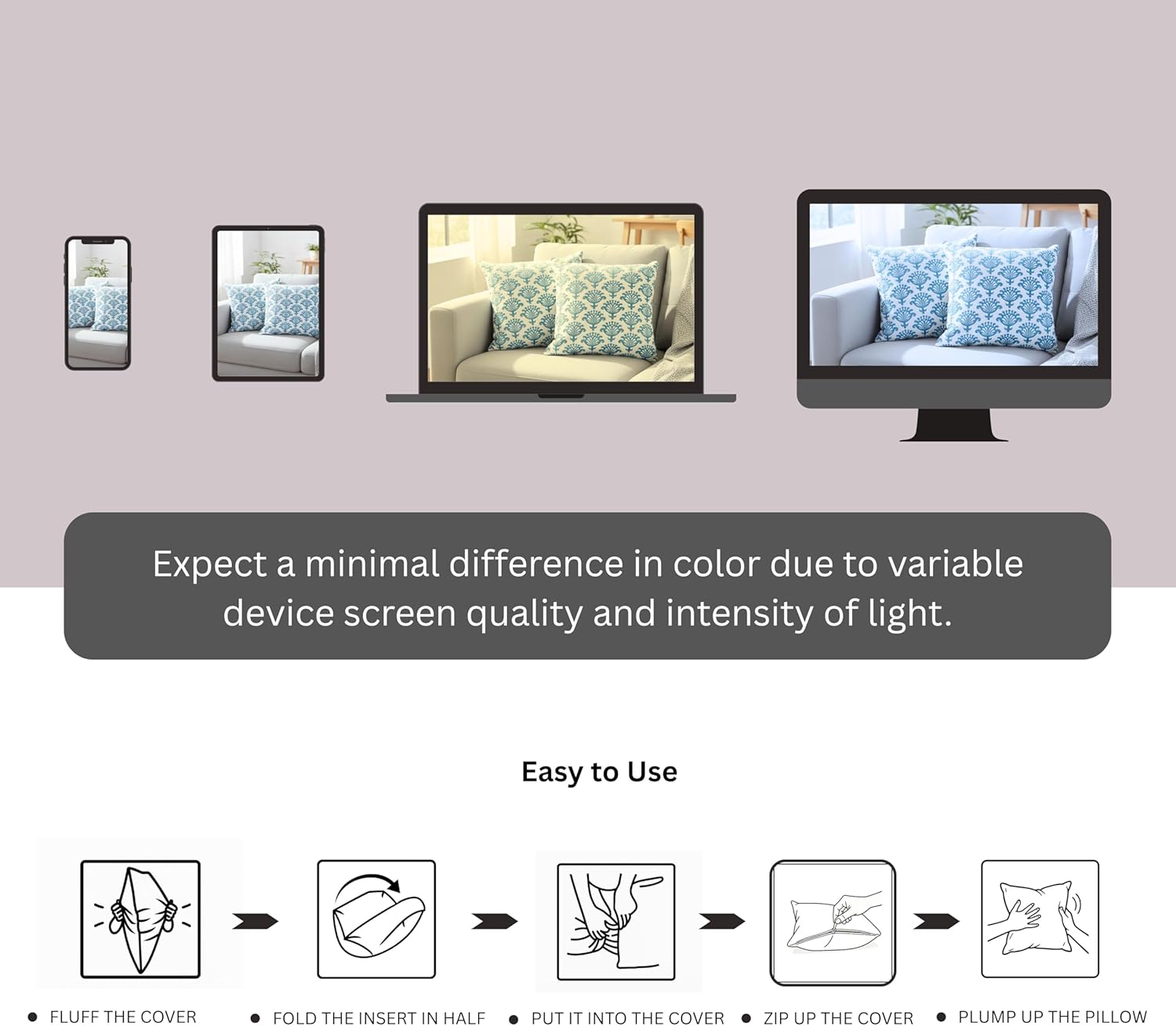 FINGERCRAFT Decorative Throw Pillow Cover Pack of 2 Soft Cotton Embroidered Cushion Cover, Couch Sofa Living Room Pillow Case 18 X 18 Inch Blue Blossom