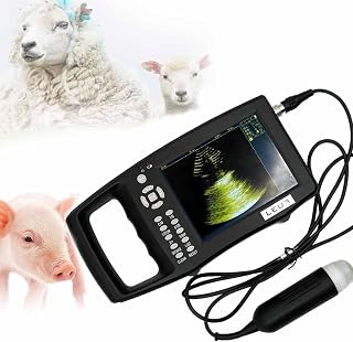 Escáner de ultrasonido Veterinario portátil Veterinario Portátil B-Ultra Máquinade Escáner Detector Ultrasonido Veterinarios Mano,Pantalla LED 5.6" con Sonda 3.5 MHz,para Gestación En Cerdas Y Ovejas