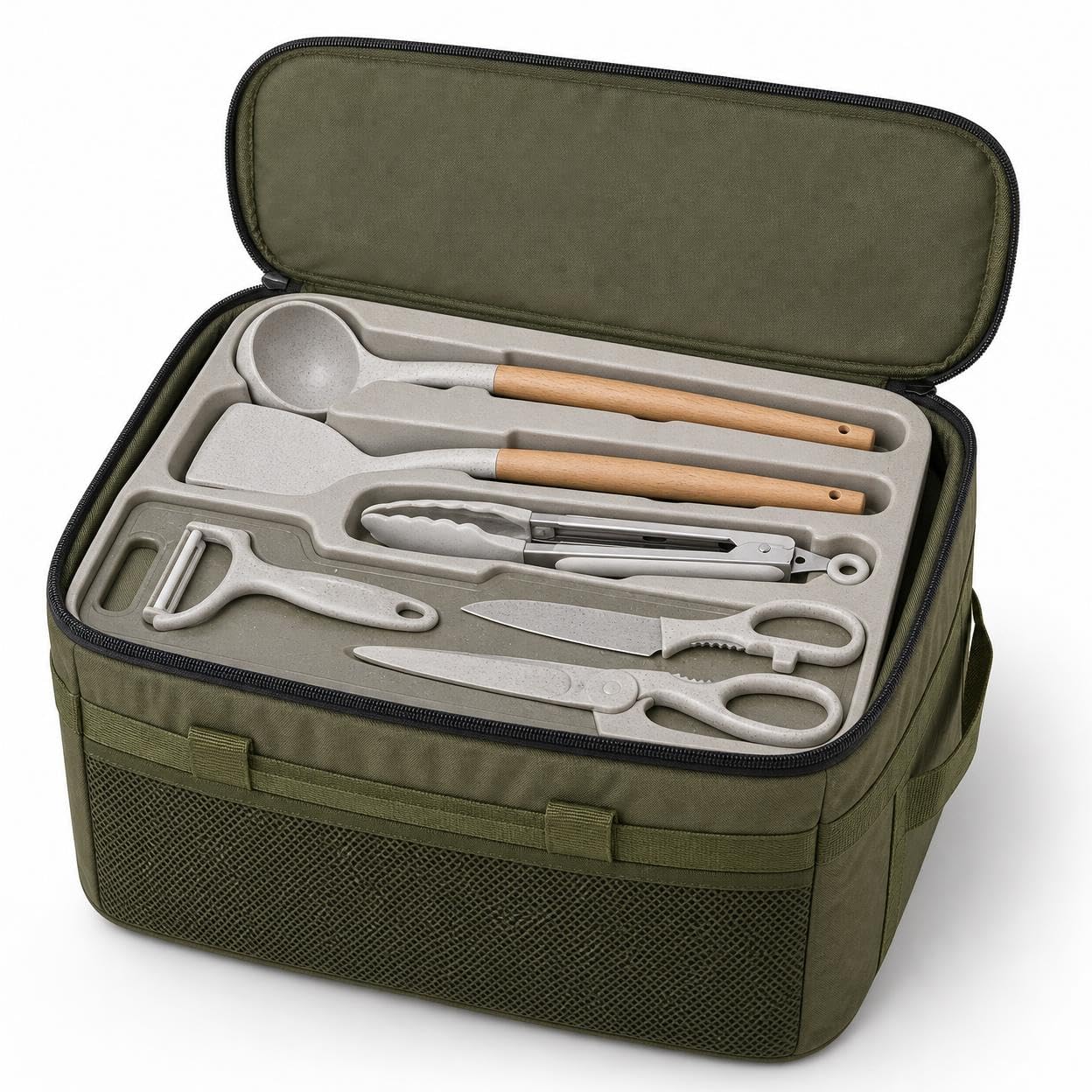Set Utensili Cucina Outdoor Portatile | Borsa picnic, tessuto Oxford, per campeggio, borsa utensili, taere, , forbici, da , per Campeggiatori