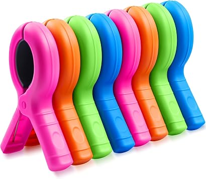 Towel Clips for Beach Chairs, Large Beach Towel Clips for Beach Chairs 8 Pack, Multicolor Beach Towel Clips for Chair Cruise Pool, Clothes Pins 4 Color
