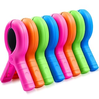 Towel Clips for Beach Chairs, Large Beach Towel Clips for Beach Chairs 8 Pack, Multicolor Beach Towel Clips for Chair Cruise Pool, Clothes Pins 4 Color - Amazon product rated Grade A