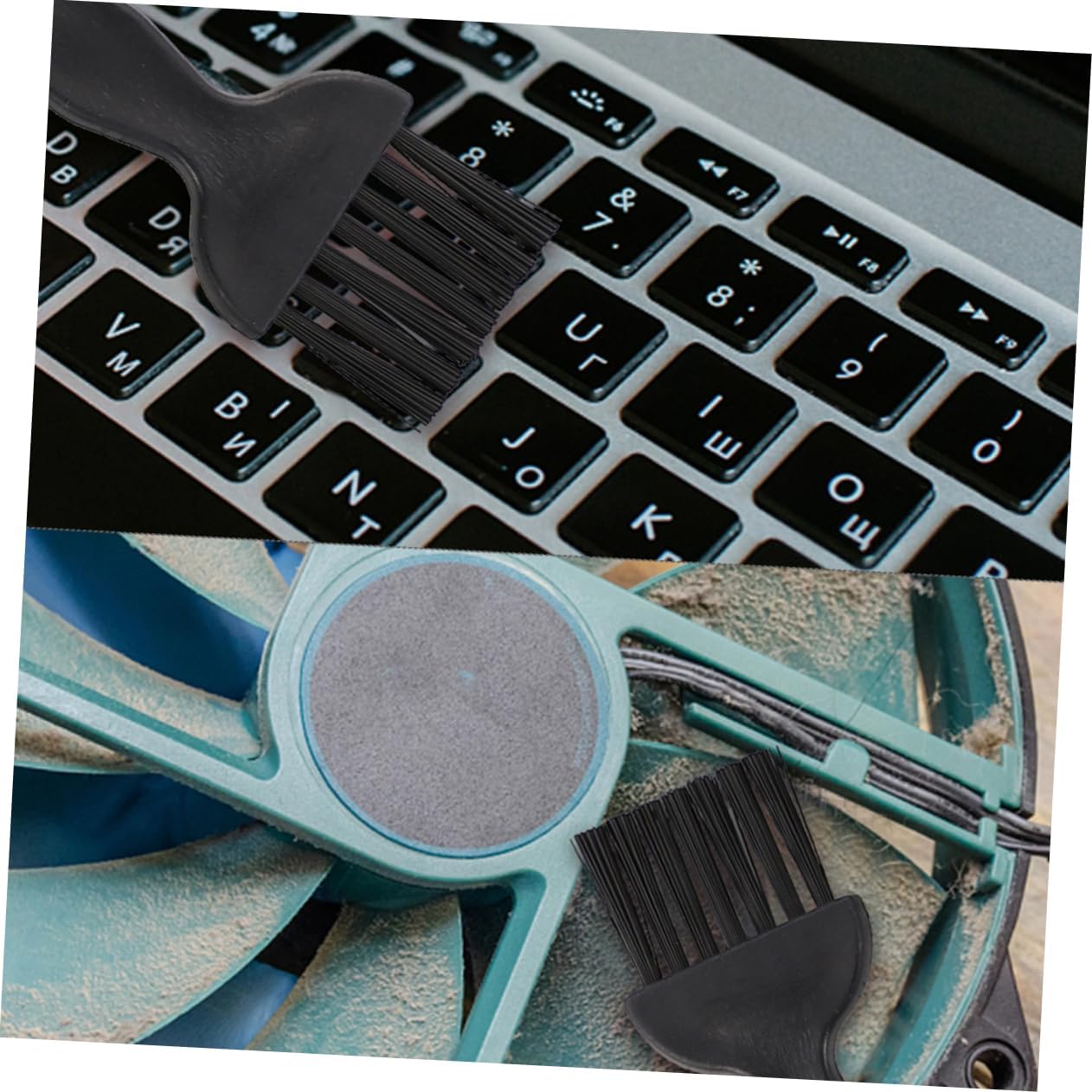 3sets Computer Keyboard Kit Static Cleaning Tools Portable Handle Brush Cleaner Tool for Spaces Cleaning