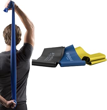 THERABAND Resistance Bands Set, Elastic Bands for Exercise & Physical Therapy, Strength Training for Upper & Lower Body Fitness