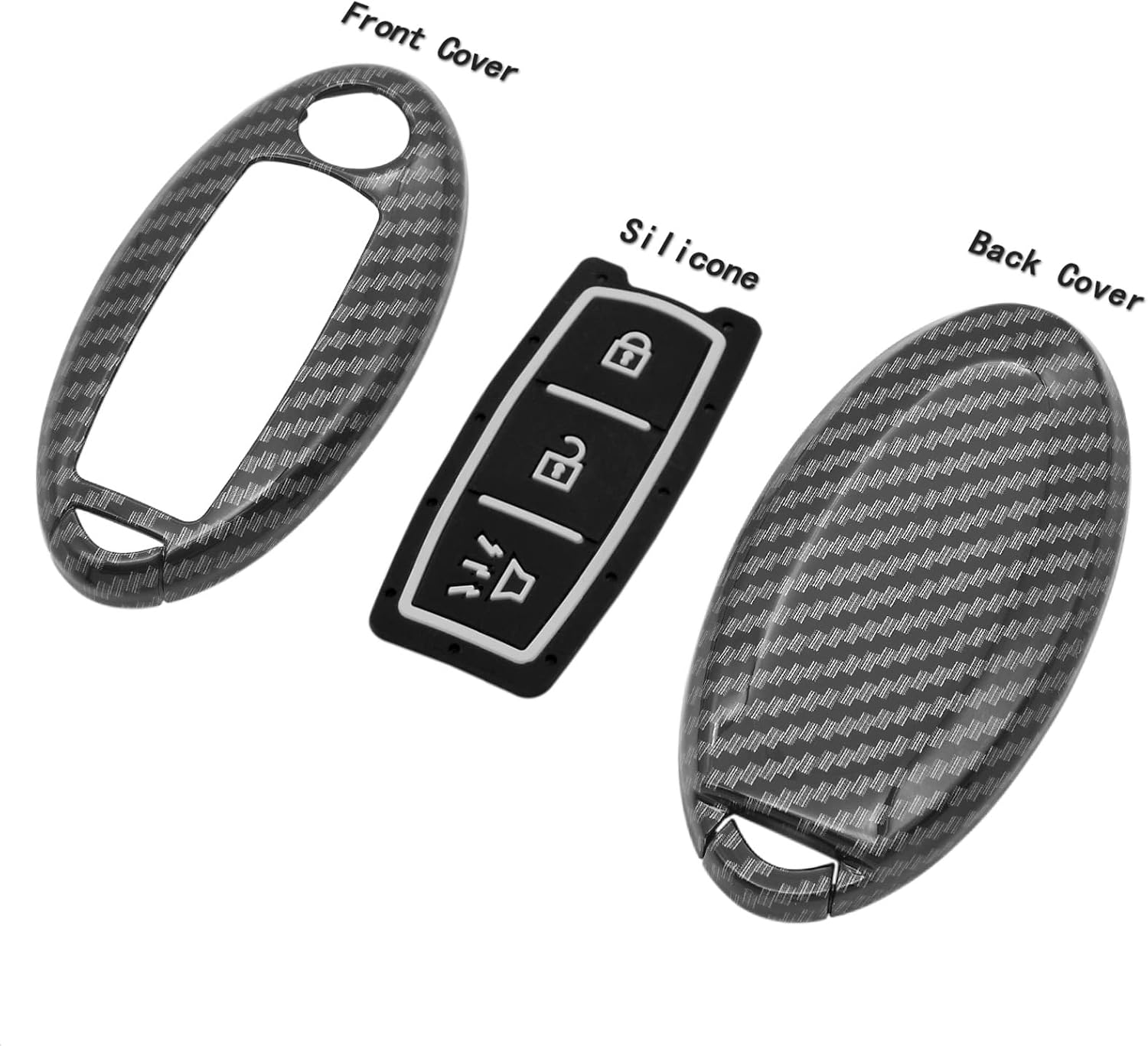 Smart Key Fob Case Cover Compatible with Infiniti EX35 EX37 FX35 FX37 FX45 FX50 Q70 QX50 QX70 for Nissan 370Z Armada Cube Juke Leaf Murano Pathfinder Quest Rogue Titan XD Versa Note