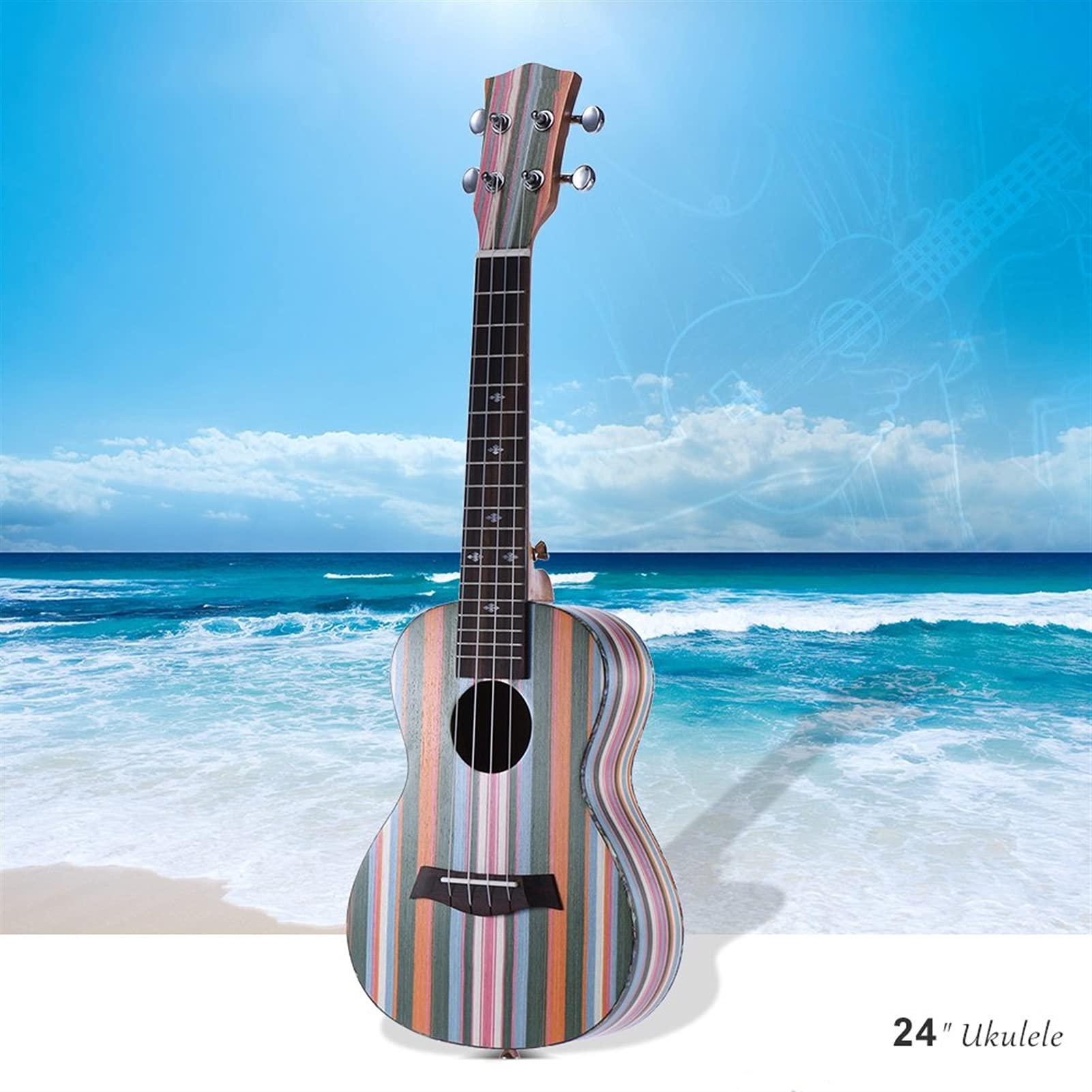Ukulele koncertowe Początkujący Ukulele 24" Ukulele Acoustic Sopran 18 Frets 4 Struny Guitar Neck Fingerboard