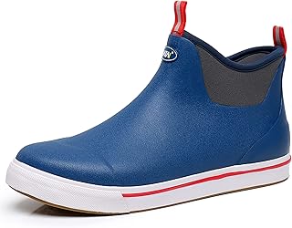 Unisex Rain Boots for Men and Women Waterproof Rubber Fishing Deck Boots Neoprene Boots Slip on Ankle Garden Shoes