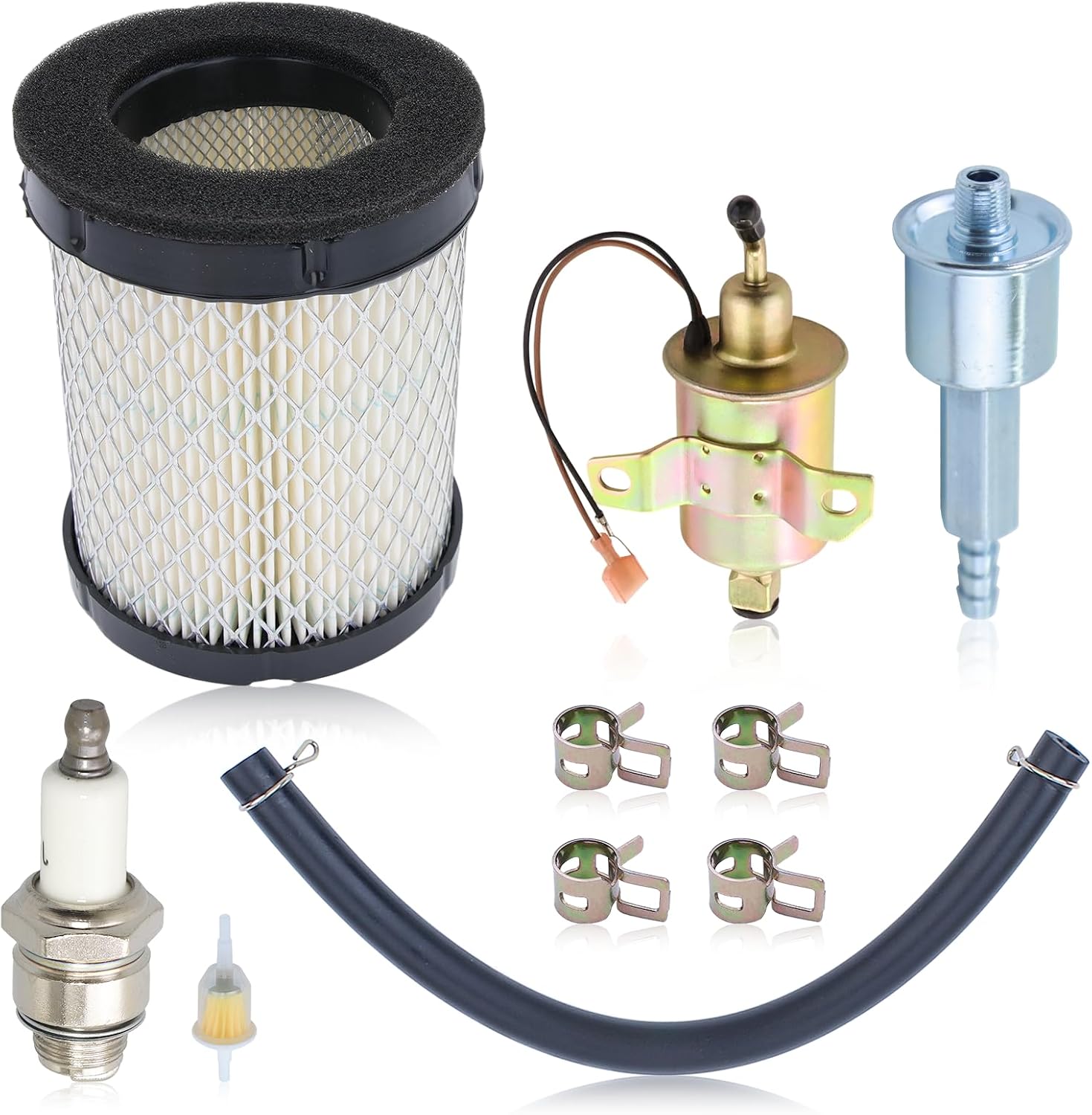 1403280 Air Filter Tune Up Kit for Onan MicroQuiet 3600 4000 Generator with Fuel Pump Fuel Filter Fuel Line Clamp Spark Plug Replaces 140-3280 48-2017 E11007 1492457 RJ19LM
