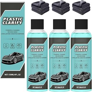 Plastic Clarify for Cars, Plastic Restorer for Cars Exterior, Multifuncional Interior Cleaner for Waterless Car, Detailing Spray, Faded Plastics (3PCS)