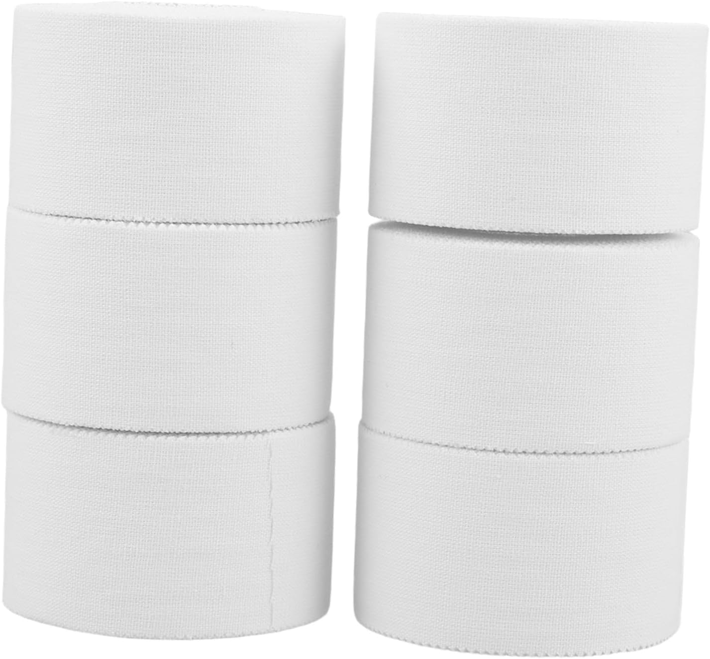 Balacoo White Athletic Sports Tape Wraps 6 Rolls 3.8cm X 9.14m Cuttable Elastic Bandages for Wrist, Ankle, Knee Protection and Soccer Shin Guard Straps