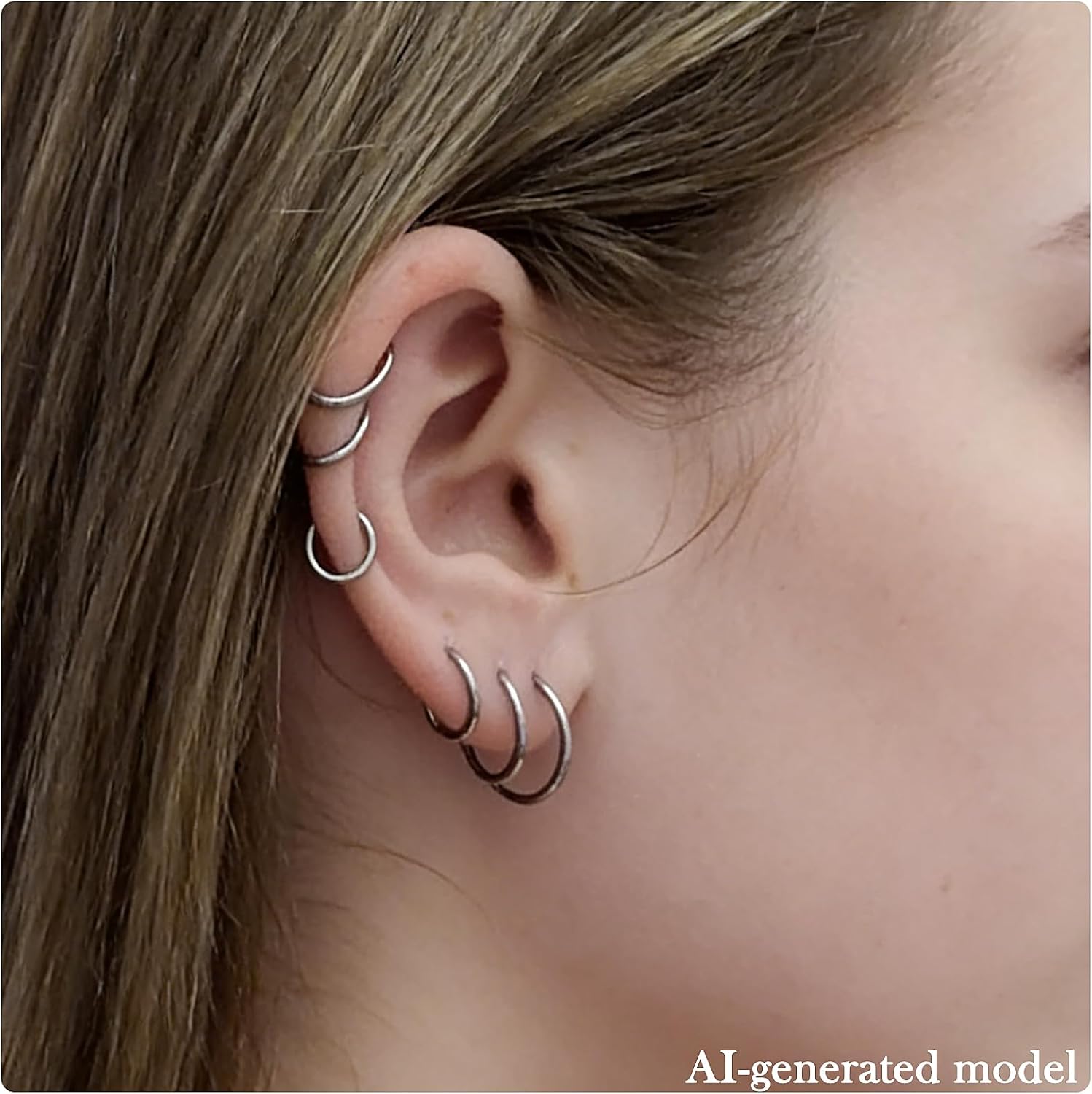 20G-2G ASTM F136 Titanium Septum Nose Rings Hoops Hinged Clicker Segment Septum Lip Nipple Ring Cartilage Tragus Helix Sleeper Earrings Piercing Jewelry for Women Men 6mm-19mm