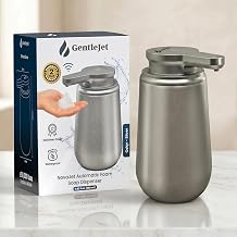 GentleJet NovaJet Automatic Foaming Soap Dispenser Touchless Sensor, USB-C Rechargeable, 304 Stainless Steel, IPX5 Waterproof for Bathroom Kitchen Sink, 12 oz / 350 ml
