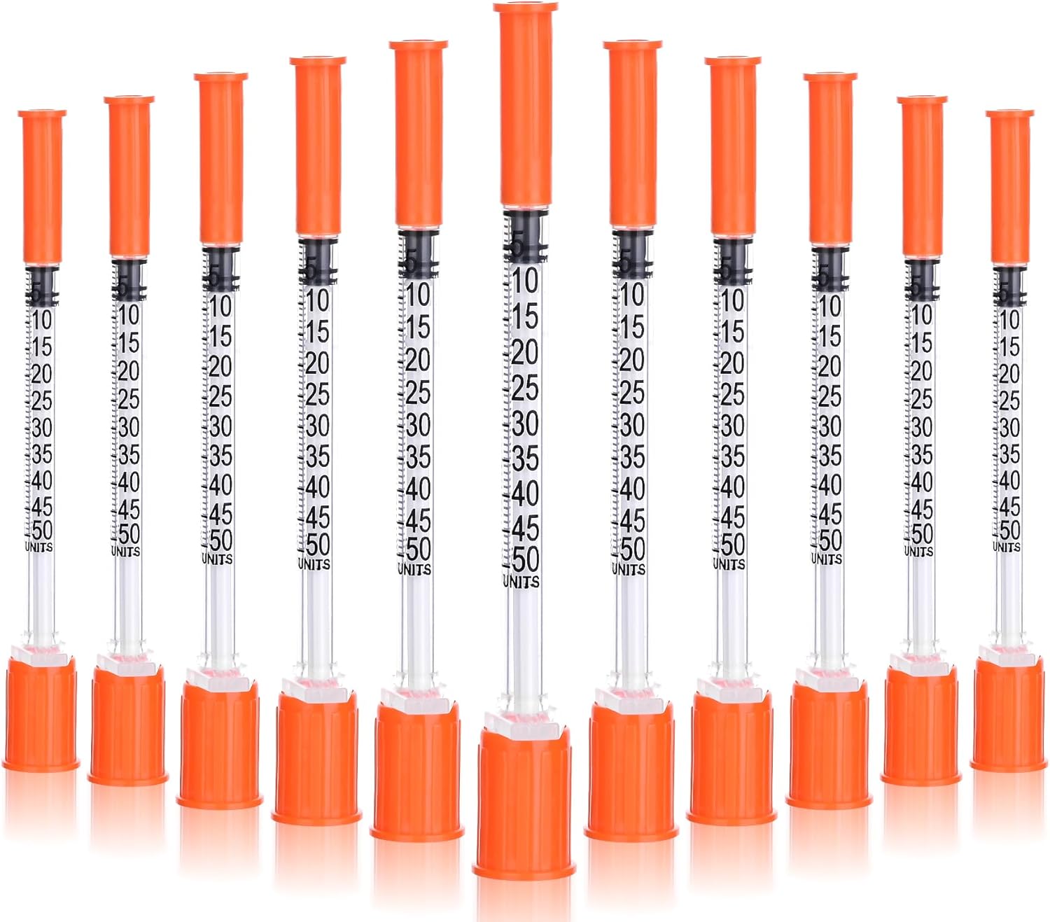 JIBENGAO U-100 Syringe with Needle 31Ga 1cc 5/16"(8mm)- Pack of 100 Pcs