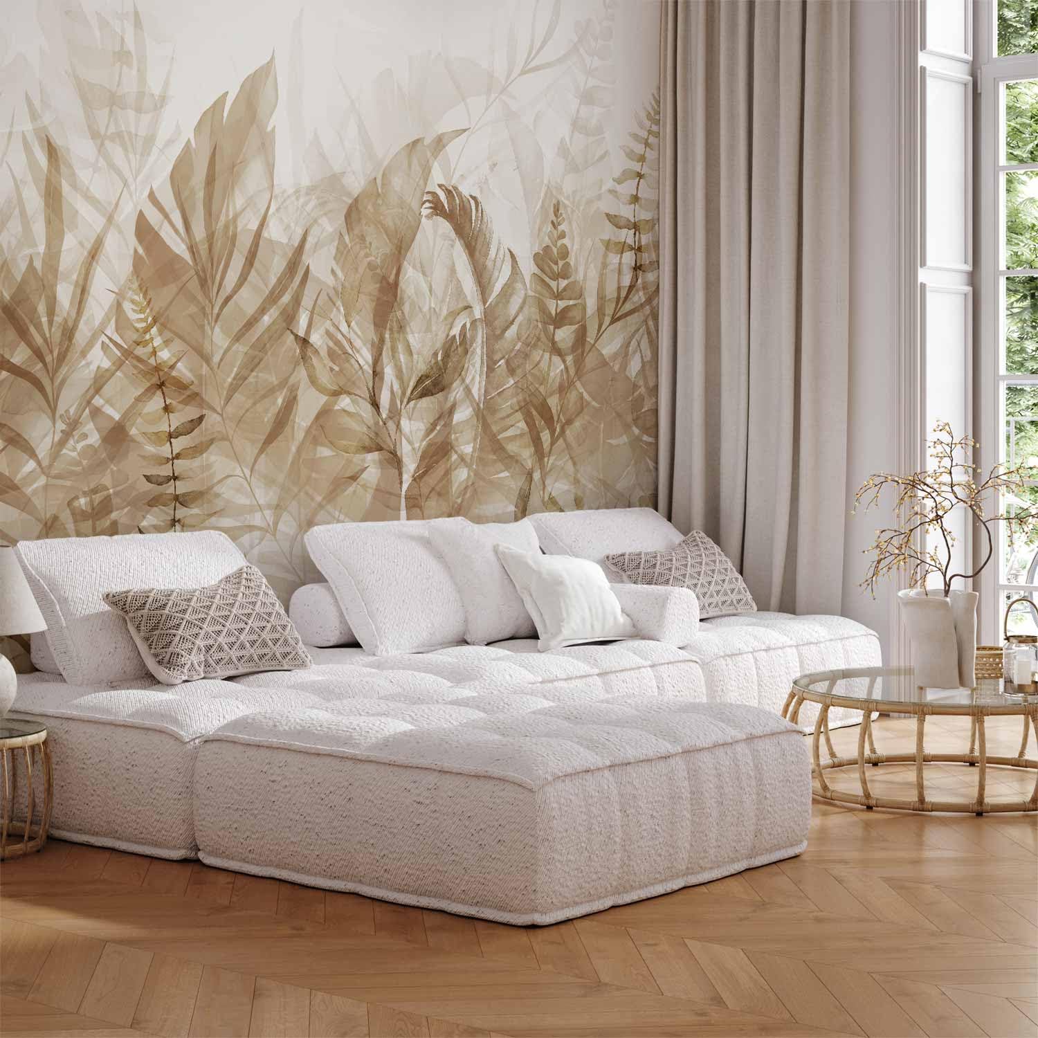 murando - Fototapete Vlies Blätter, 450x315 cm, Schlafzimmer, Wohnzimmer | Full HD Druck, 3D-Effekt, lichtbeständige Farben, ideal fürs Wohn- oder Schlafzimmer, schnelle Montage, lichtbeständig, edel