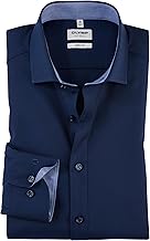 OLYMP Men’s Shirt, Long Sleeves, Level Five, Plain, Body Fit, Royal Kent