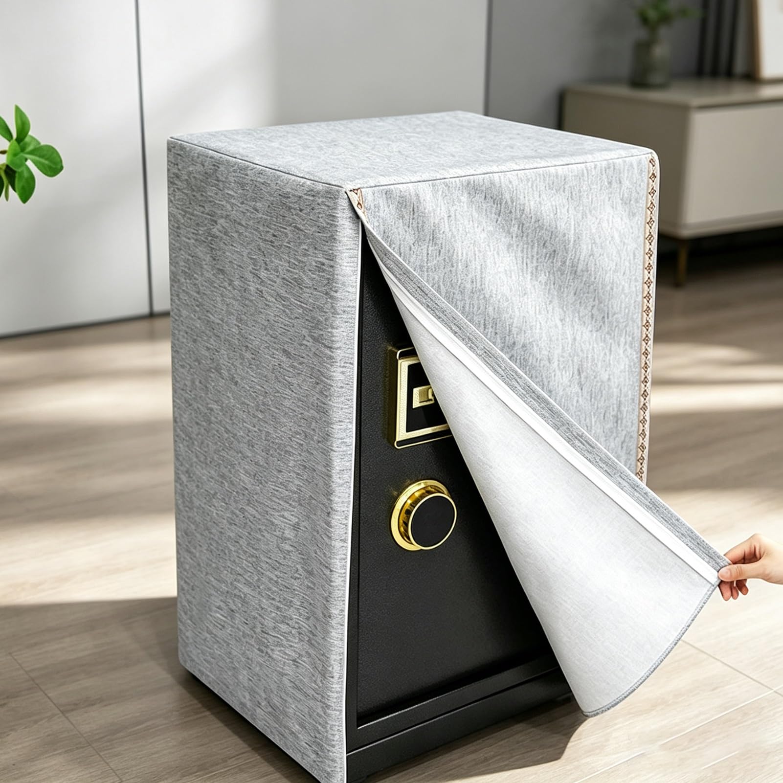 Cubierta Protectora Caja Fuerte Funda Protectora Minimalista Personalizable Doble Cremallera | Funda Protectora Pequeña Resistente Los Arañazos, Fundas Protectoras Lavables Muebles Equipos(W60x50xH65cm/24x20x26in)