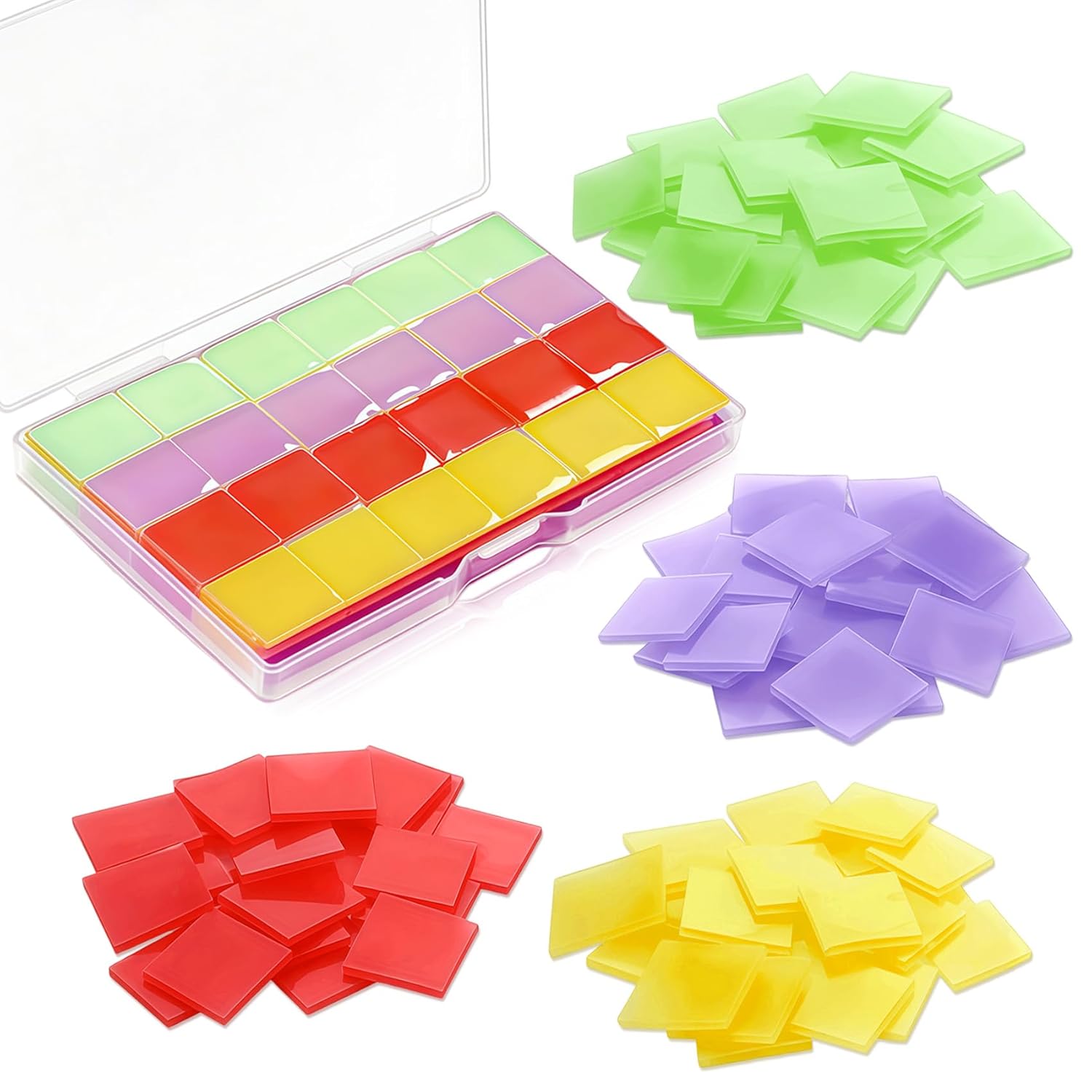 168Pcs Diamond Art Wax Refills, Colorful Glue Clay Painting Wax with Storage Box for DIY Diamond Art Dots Embroidery Accessories Tool Set, 0.8 X 0.8 Inches (4 Colors)