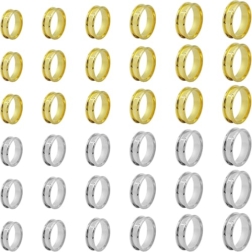 36 anillos de acero inoxidable de 0.315 pulgadas de ancho, anillos de núcleo en blanco, anillos de 789101112 anillos de incrustación de núcleo