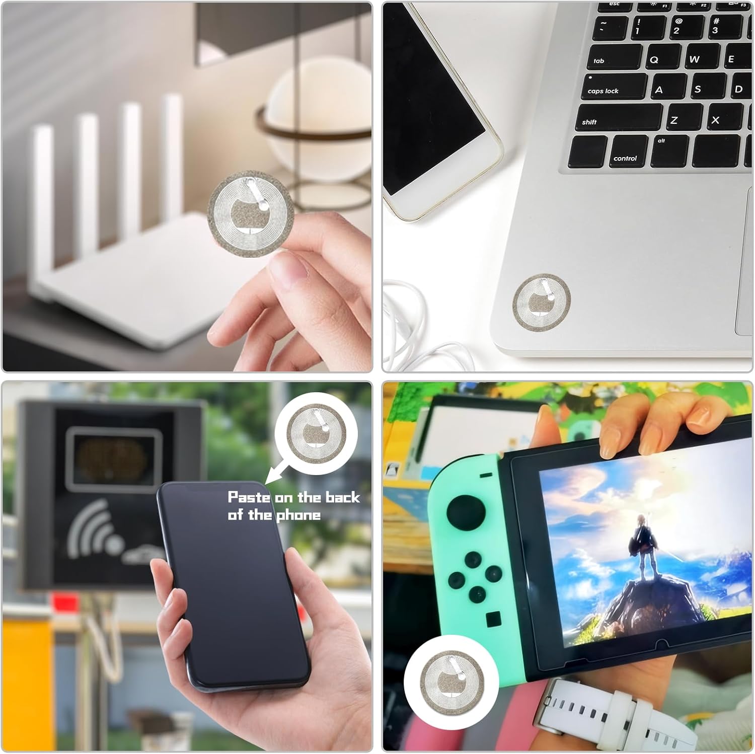 100pcs Anti-Metal NFC Sticker Tags Ntag213 on-Metal NFC Tags Adhesive Labels with Rewritable 144 Bytes Memory, Work with All NFC-Enabled Cell Phones &Devices (100)