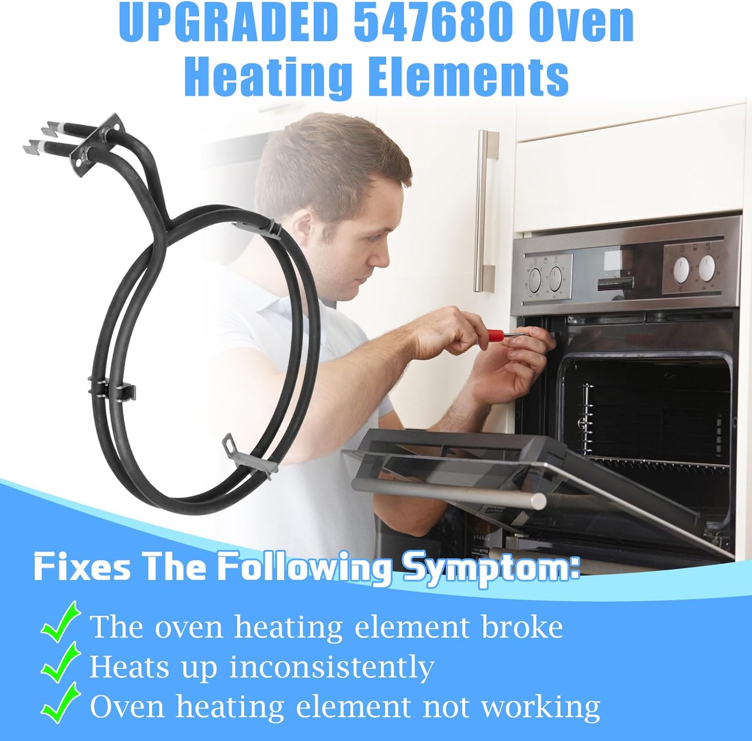 UPGRADED 547680 Range Broil Element Oven Heating Elements Compatible with Fisher Paykel DCS Range Oven Stove Parts 545485 546726,547680 Fisher Paykel Oven Coil Replacement Parts Bake Convection