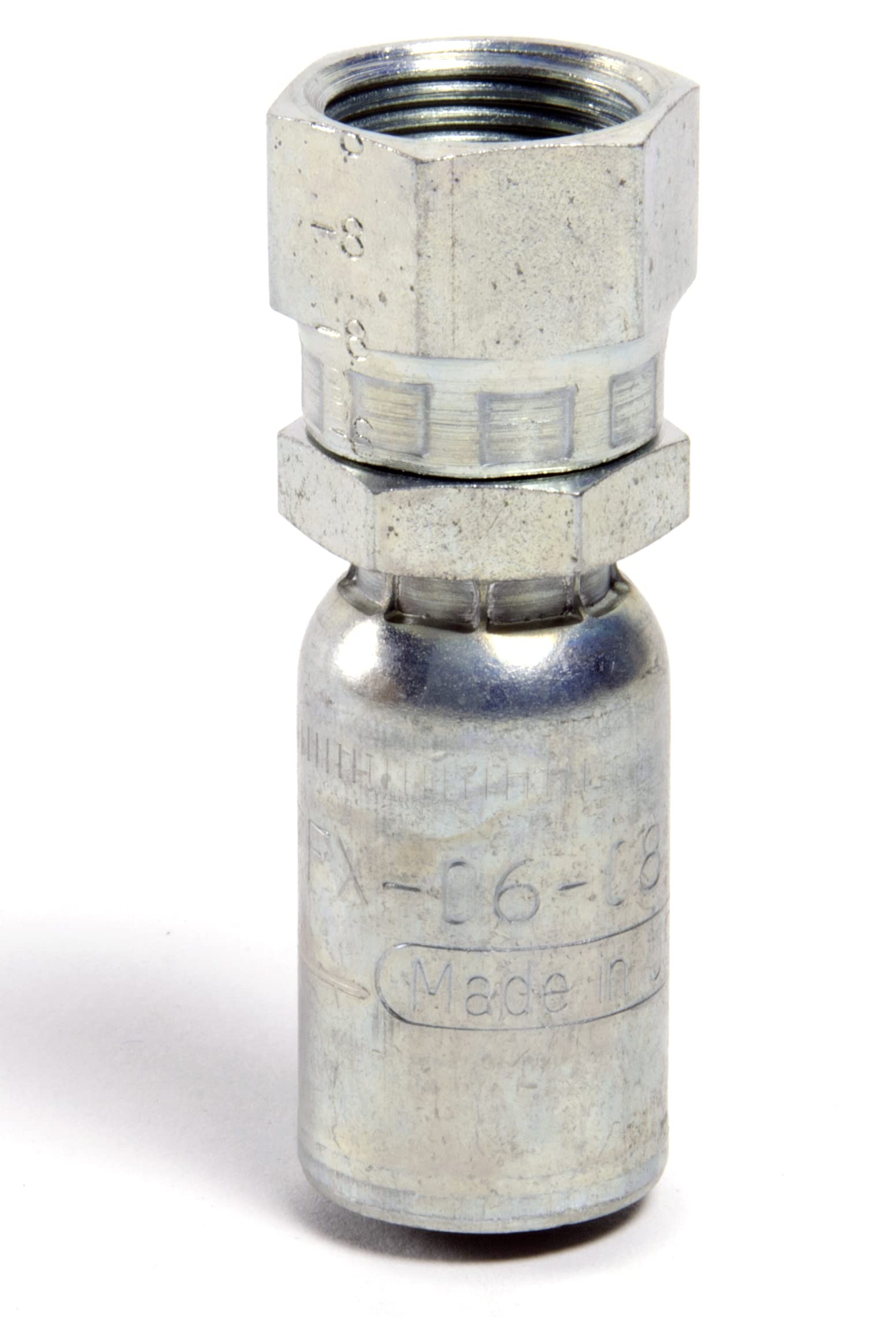 North Mountain Supply Hydraulics Rigid 316 Stainless Steel- 1/2" ORFS Female Fitting for 3/8" Hydraulic Hose - Compression Style Crimp