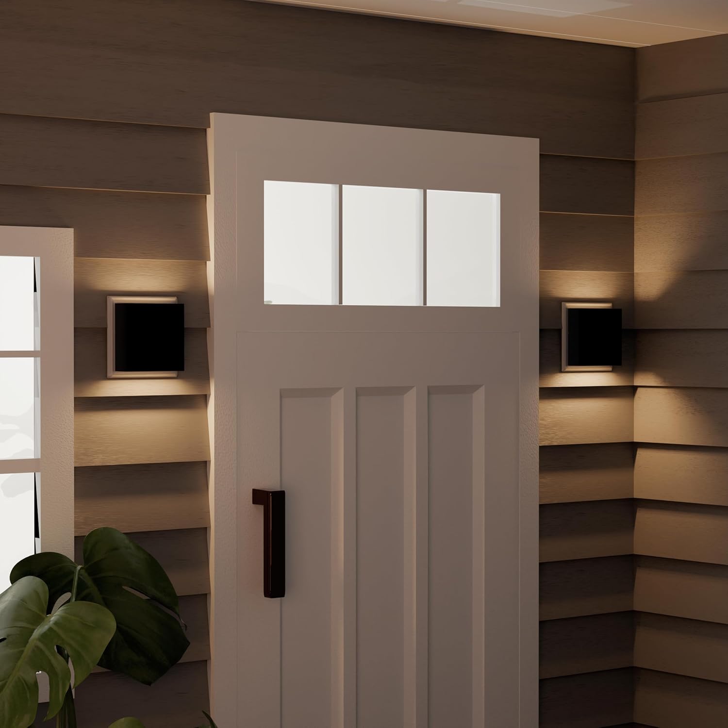 Modern LED Wall Sconce Outdoor Up Down Wall Lamp, Black Aluminum Waterproof Wall Lights Exterior Light Fixtures 450LM 3000K Hallway Wall Lighting for Porch Front Door Garden Yard Patio