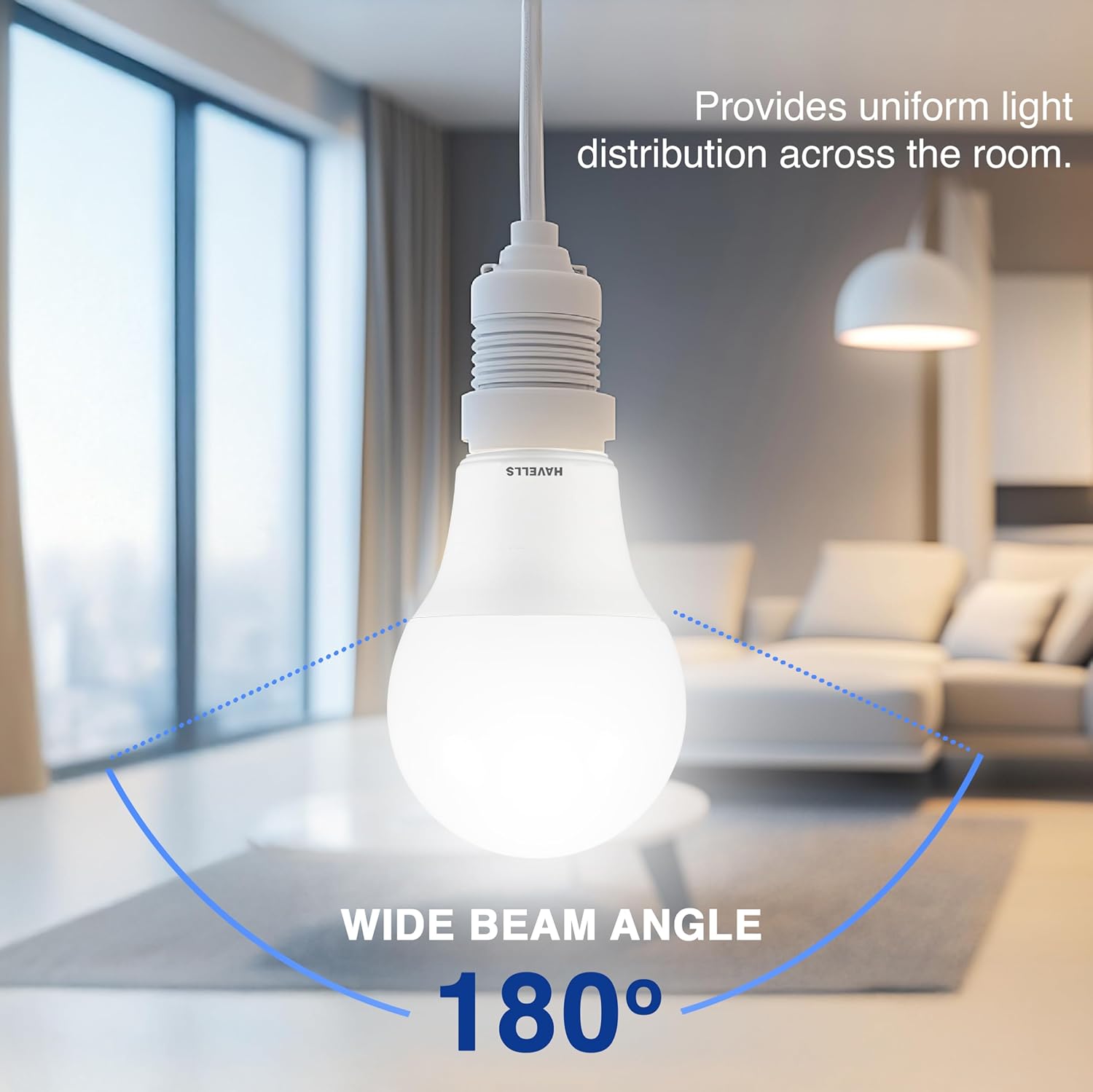 Havells Adore A19 Dimmable LED Bulb, 9W, 60W Equivalent, E26 Medium Base, 810 Lumens (5000K Daylight White, Pack of 24)