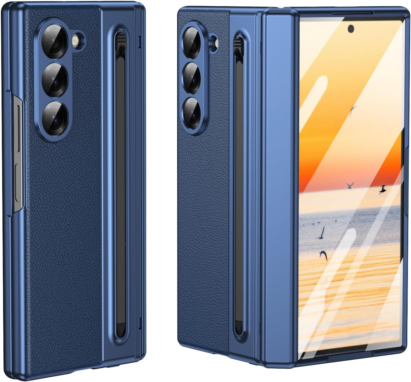 Hybird Shockproof Back Cover Case for Samsung Galaxy Z Fold 8 5G | Hing | S Pen Holder | Leather Hard Back Cover Case for Samsung Galaxy Z Fold8 5G (White, Samsung Galaxy Z Fold 8) — Amazon image 3