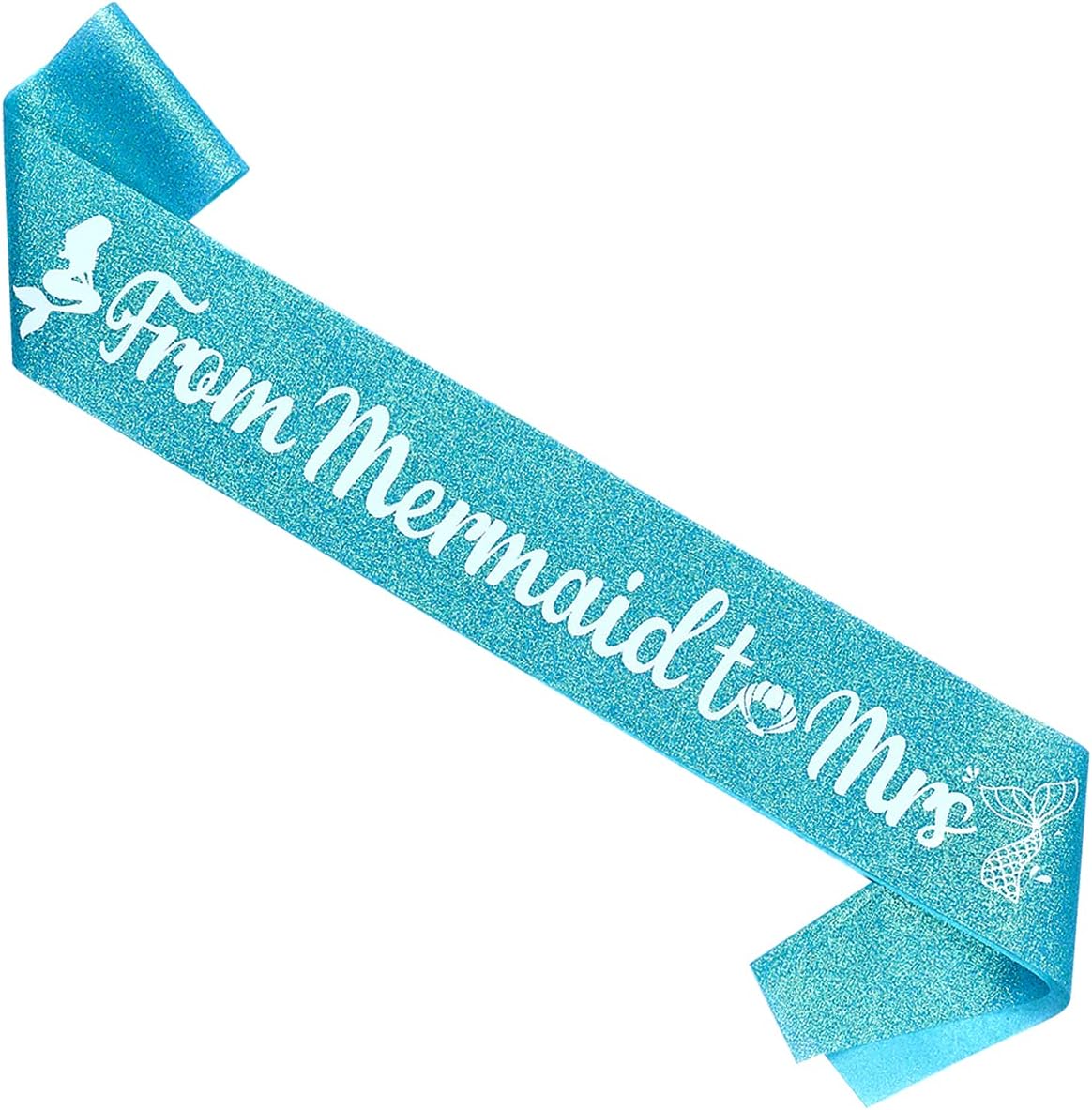 Mermaid Bridal Bachelorette Party Sash Teal Blue From Mermaid to Mrs Sash for Engagement Wedding Decorations