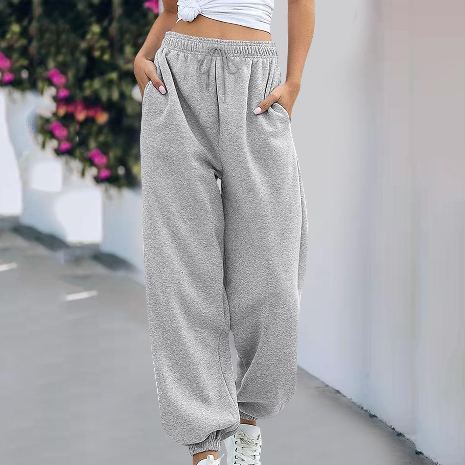 Pantalon Femme, Coton Épaissi Nouveau Cordon De Serrage Lâche Pieds Pantalons Droits Décontractés Pantalons De Sport Pantalons Amples Pour Femmes, Imprimé Haute Définition