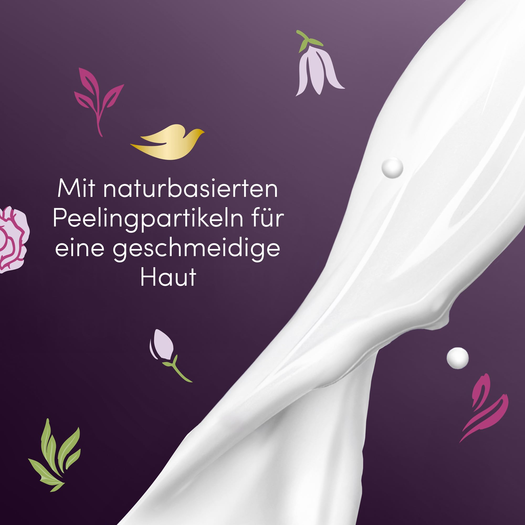 Dove Creme-Dusch-Peeling Raspberry Rendezvous Limited Edition Körperpeeling für geschmeidige Haut 4x225 ml