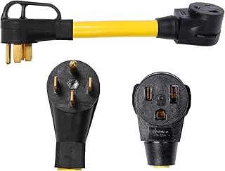 ONETAK NEMA 14-50P to 6-50R 240V 50 Amp 4 Prong Male Plug to 3 Prong Female Outlet Receptacle Generator Welder Dryer EV Charger Power Cord Adapter