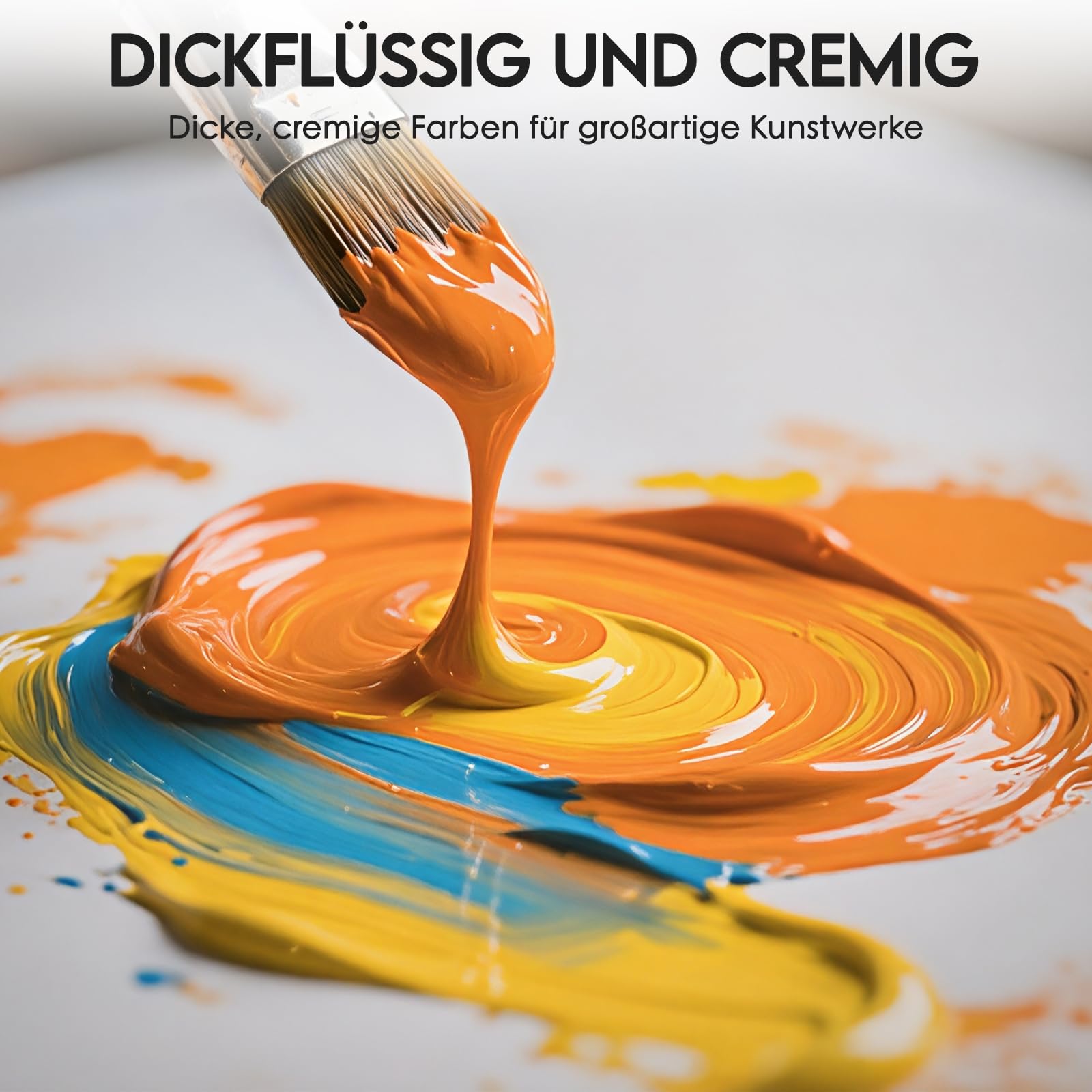 15-Farben Acrylfarben Set 15 x 500ml Große Flasche Ungiftig Wasserfest und Lichtecht Acrylfarbe für Leinwand, Holz, Stoff Stein und Bastelprojekte