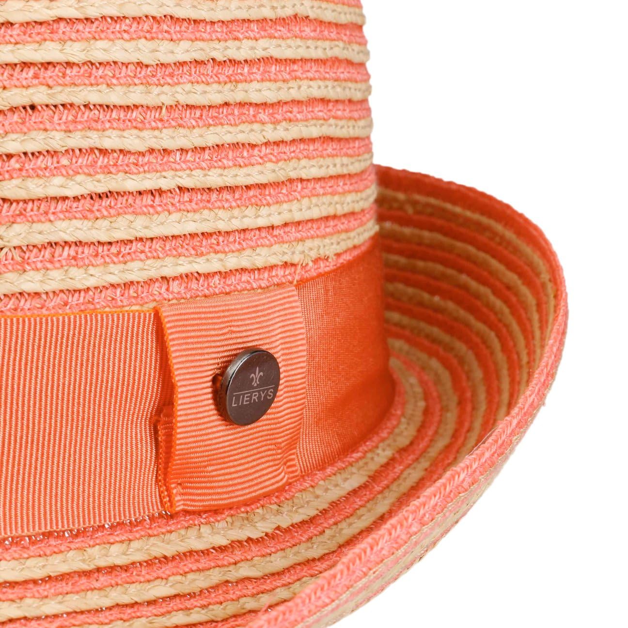 LIERYS Light Twotone Trilby Cappello di Paglia Rigato Multicolore Fascia unicolore Prodotto in Italia Unisex Primavera Estate