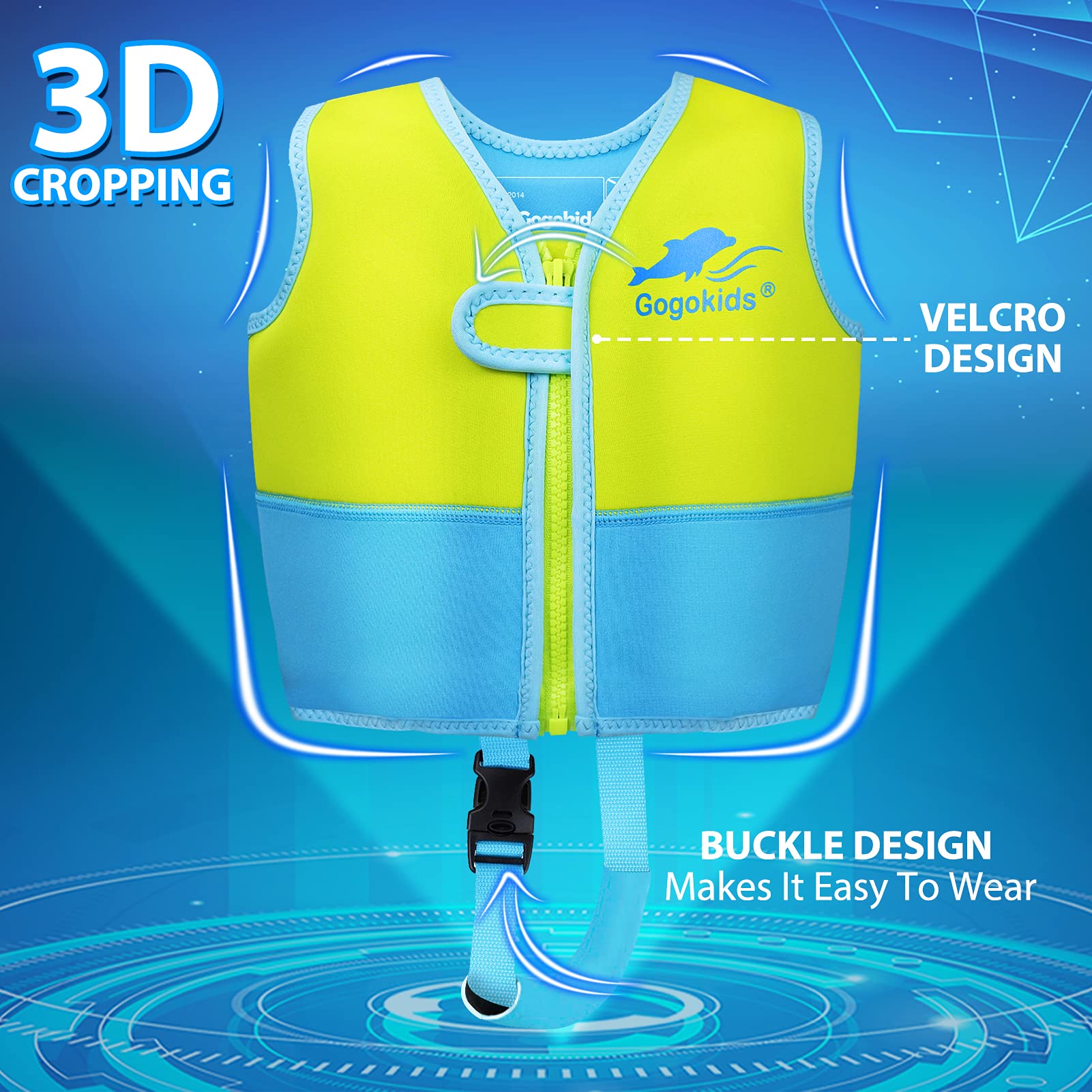 Giubbotto Da Nuoto Per Bambini - Gilet Galleggiante Neoprene Con Cinturino - Foto 4