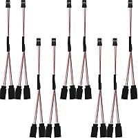 Vista 1 de Eccliy 9 piezas de conector Y de 3 pines, divisor de enchufe servo, extensión macho a hembra, cable de extensión servo compatible con Jst Rc Jr