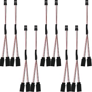 9 Pieces Y Connector 3 Pin Plug Splitters Servo Extension Male to Female Servo Extension Cord Wire Cable Compatible with Jst Rc Jr Futaba Rc Car or Airplanes(Male to 2 Female Y Harness)